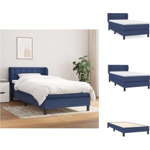 vidaXL Boxspringbed - - Bed - 203x83x78/88 cm - Blauw - Houten frame - Bed
