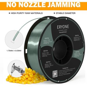 Eryone - Emerald Green - PLA Filament - 1.75mm 1kg - Voor 3D Printer en 3D Pen - Groen
