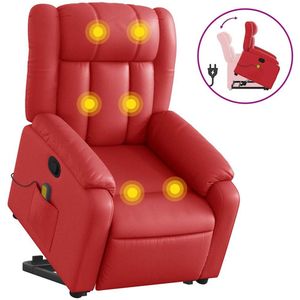 vidaXL Sta-op-massagestoel - Verstelbaar - Kunstleer - Rood