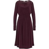 WE Fashion - Dames Midi Jurk - Bordeauxrood - Met Glittergaren