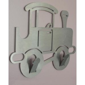 Kinderkapstok Trein - woonaccessoires - hal - kapstok - design - duurzaam - trein - kinderen- industrieel - oude trein - rvs