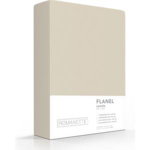 Romanette - Flanel - Laken - Eenpersoons - 150x250 cm - Zand