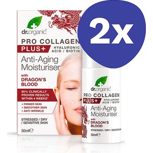 Dr Organic Pro Collageen Anti-Veroudering Dagcreme - Dragons Blood (2x 50ml)