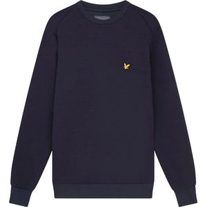 Lyle & Scott O-hals sweater fly fleece blauw II - XL
