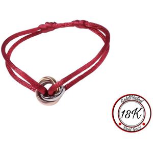 Soraro Tricolor Armband | Rood | 18K Goldplated | Soraro Armbanden | Cadeau voor haar | verjaardag vrouw | Vaderdag | Vaderdag Cadeau