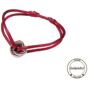 Soraro Tricolor Armband | Rood | Goldplated | Soraro Armbanden | Cadeau voor haar | verjaardag vrouw