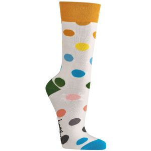 Damessokken 39-42 | kleurrijk | met vrolijke stippen | zonder knellende boord | per 6 paar