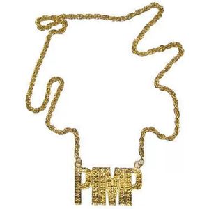 Gouden schakelketting Pimp