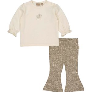 Quapi Meisjes kledingset: Shirt Kato en Flared Broek Kris Dark Sand maat 68