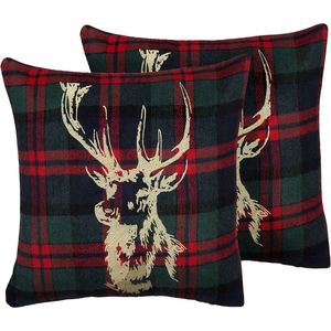 RUDOLPH - Sierkussen set van 2 - Multicolor - 45 x 45 cm - Polyester