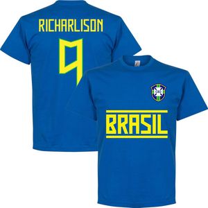 Brazilië Richarlison 9 Team T-Shirt - Blauw - Kinderen - 98