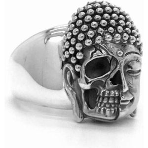 Echt Zilveren 3D Skull/Buddha Ring voor Heren en Dames - 925 Sterling Zilver