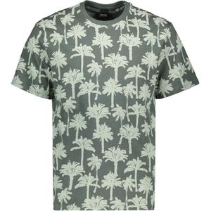 Only & Sons T-shirt Onskylen Reg Linen Palm Aop Ss Tee 22028758 Balsam Green Mannen Maat - XXL