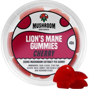 MushroomBakehouse - Lion's Mane Gummies - 200mg - Cherry
