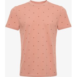 Unsigned heren T-shirt met print roze - Maat S