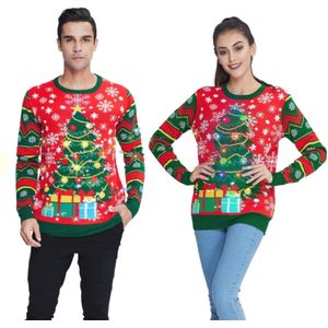 Uniseks LED kersttrui met lange mouwen - lelijke kersttrui voor een feestelijke look