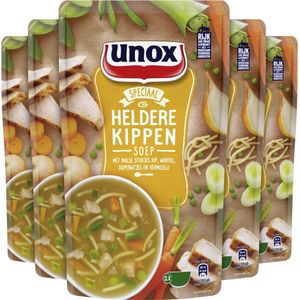 Unox soep Speciaal Heldere kippensoep - 5 x 570 ml - voordeelverpakking