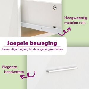 vidaXL Ladekast - Ladekasten - Onderkast - Onderkasten - Onderkast met lade Lyon 30x46x81,5cm bewerkt hout hoogglans wit