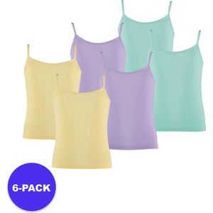 Apollo (Sports) - Bamboe Meisjes Hemd - Multi Pastel - Maat 110/116 - 6-Pack - Voordeelpakket