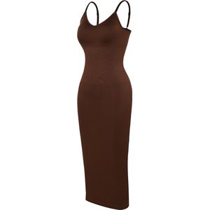 Style Solutions |Seamless Maxi Dress Jurk | Corrigerende Bodycon | One17 Bruin M/L