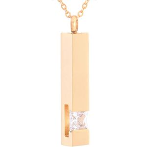 Luxe Ashanger | Met Ketting | Assieraad | Rosegoud Met Wite Steen | As Ketting | Gedenksieraad | Urn | Incl. As vuller