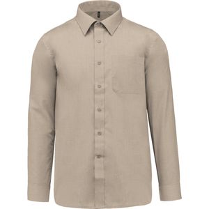 Kariban Overhemd in onderhoudsvriendelijk polykatoen-popeline heren K545 - Beige - 6XL