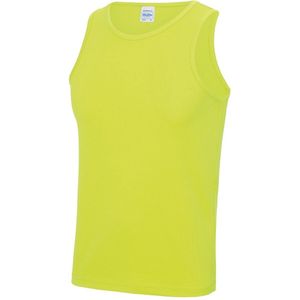 AWDis sport sintlet/tanktop - heren - Fluor geel - mouwloos - Polyester - Sportkleding S