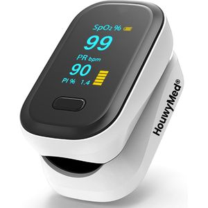 Professionele Saturatiemeter - Oximeter Pulse - HouwyMed - Wit - Zuurstofmeter Vinger - Best Getest - Hartslagmeter - Oximeter - Saturatiemeter Zuurstofmeter Vinger