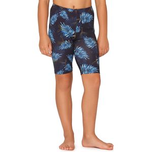 Merry Style Meisjes Leggings - Sport - Vrijetijdsbroek - Korte - Katoen - Marine blauw/blauwe bladeren - 110 - MS-MS10-406-LE