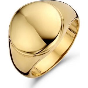 New Bling Zilveren Zegel Ring 9NB 0272 52 - Maat 52 - 13 x 21,3 mm - Goudkleurig