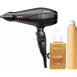 Babyliss PRO Ionic Levante Föhn + Elleure Modeler Olie 50ml + Haarlak 300ml
