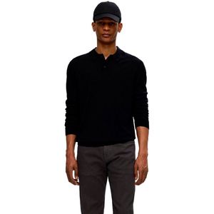 Gebreide Trui - Regular Fit - Polokraag - 100% Merinowol - Zwart
