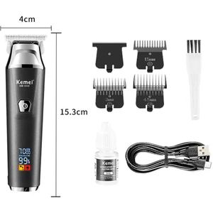 professionele haar trimmer Km-1512 Heren tondeuse voor lithium batterij usb lader Led LCD-scherm