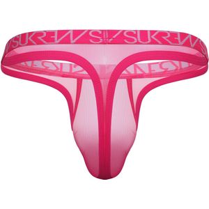SUKREW Sheer Low-rise Thong Elect Pink - MAAT XS - Erotisch Heren Ondergoed - String voor Man - Sexy mannen String