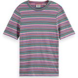 Scotch & Soda Textured stripe slim fit t-shirt Dames T-shirt - Maat XL