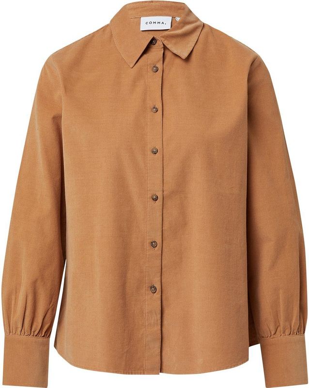 comma - Blouse - Fijn Geruwd Ribfluweel - Lange Mouwen