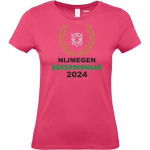 Dames t-shirt Bekerwinaar 2024 | NEC Supporter | Nijmegen | Shirt Bekerwinnaar | Fuchsia Dames | maat XXL
