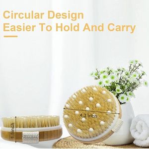 Bamboe droge borstel, geschikt voor de droge huid, bevordert de bloedsomloop, elimineert cellulitis, droge borstel is geschikt voor alle huidtypen, zachte en harde haren.