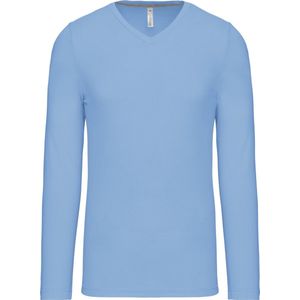 Kariban T-shirt V-hals lange mouwen K358 - sky blue - XL