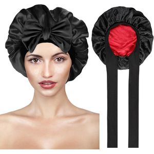 Allecto Plus - Satijnen Slaapmutsje met Verstelbare Zijden Cap voor Vrouwen en Meisjes - Dubbelzijdige Haarhoes met Douche Cap [-zoekwoord-] [-zoekwoord-] [-zoekwoord-]