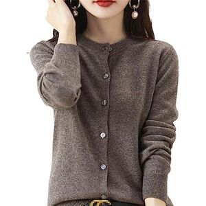 Kasjmier Dames Vest met Ronde Hals - Zachte Cardigan voor Lente, Herfst en Winter