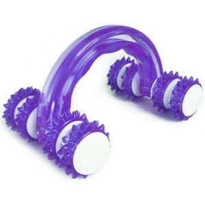 Massage roller met 8 wielen en stekels - Voor armen, benen en lijf - Paars