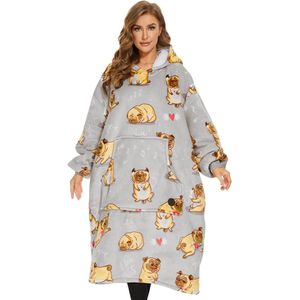 Oversized Deken Hoodie - Sherpa Fleece en Ultra Zacht Warm Draagbaar Sweatshirt voor Volwassenen