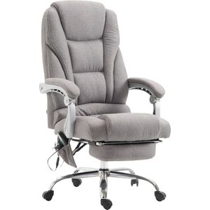 Bureaustoel Aroldo - Massagefunctie - Lichtgrijs - Stof - Ergonomische bureaustoel - Op wielen - Voor volwassenen - In hoogte verstelbaar