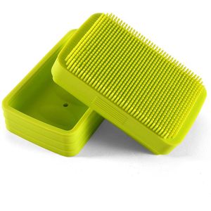 Siliconen zeepdoos met deksel creatieve badborstel dubbelzijdige siliconen badborstel opbergruimte