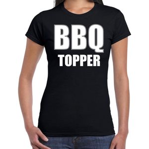 BBQ topper bbq / barbecue t-shirt zwart - cadeau shirt voor dames - verjaardag / moederdag kado L