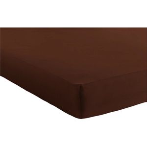 Bed Care Jersey Stretch Hoeslaken - 200x200/220 - 100% Katoen - 40CM Hoekhoogte - Donker Bruin