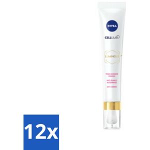 12 x NIVEA - Oogcrème - CELLular LUMINOUS630 - Tegen donkere kringen, wallen & rimpels - Voor alle huidtypen - Met Hyaluronzuur & Cafeïne - 15 ml - NIVEA Oogcreme - Oogcontourcrème - Donkere Kringen - Wallen - Rimpels