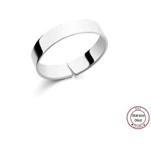 Soraro Zilverkleurig Classic Klemring | 18MM | Zilverkleurig Klassieke ring | Goldplated | Ringen Mannen | Ringen Heren | Cadeau voor Man | Mannen Cadeautjes | Elegant