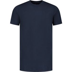 BAS(ic) Extra lang T-Shirt ronde hals - 96% Eco katoen - Wit - Zwart